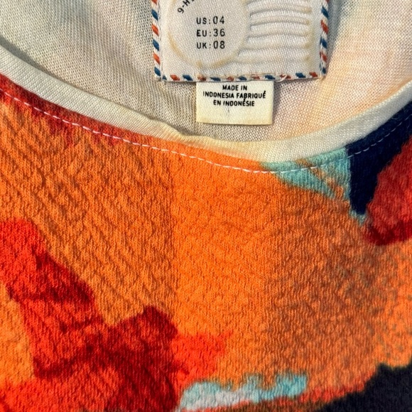 Anthropologie Postmark “Lantana” Watercolor Fit & Flare Dress Size 4 - Picture 3 of 6